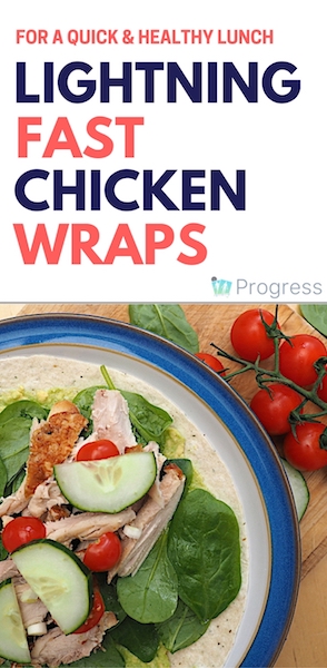 These cold chicken wraps are super healthy, lightning fast to make and perfect for using up leftovers