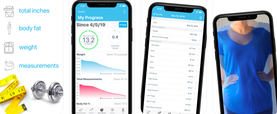©The Progress App - Body measurements - health & fitness app