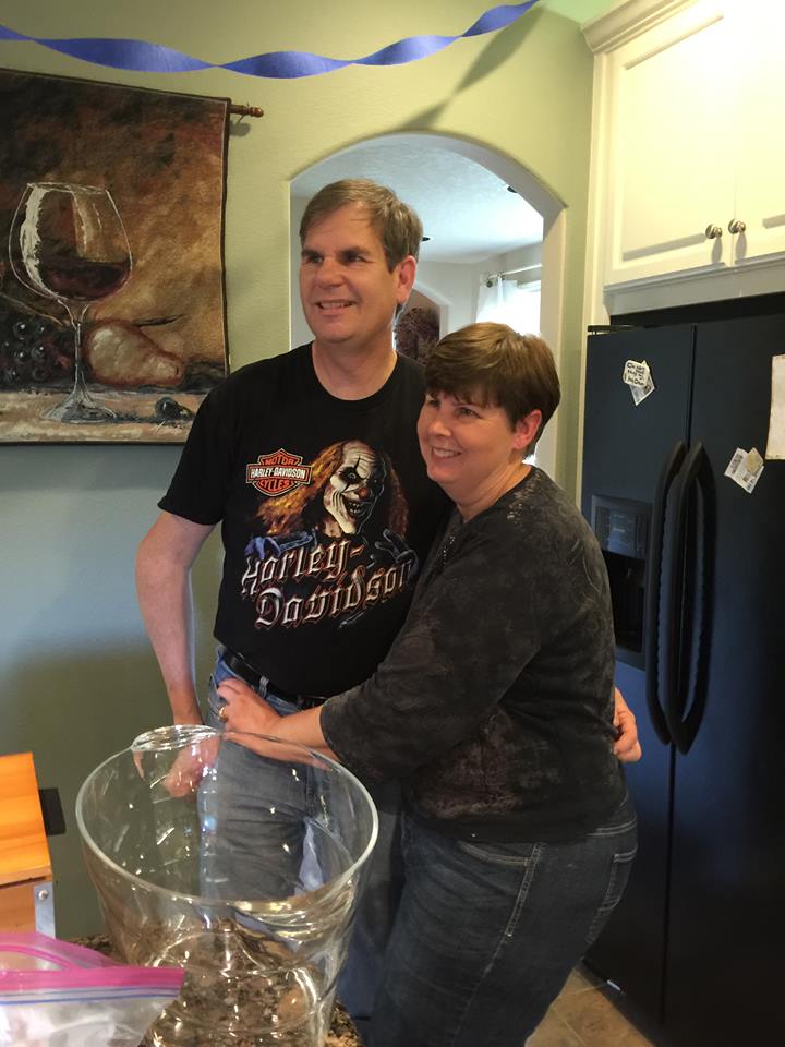 Jacque with her husband - before weight loss