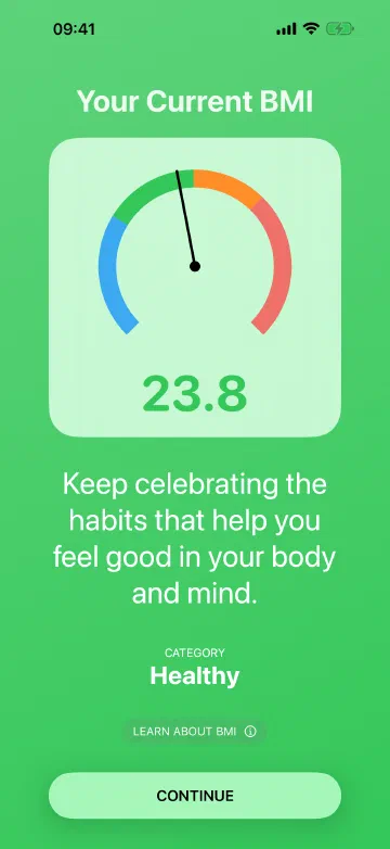 Your BMI, worked out from the measurements you already keep.